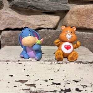 Vintage Care Bear‎ Eeyore Winnie the Pooh figurine, Kids Toy Set